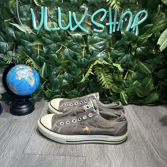 Converse One Star Distressed Women Gray Slip On Laceless Women Size 7 Shoes - Picture 4 of 9